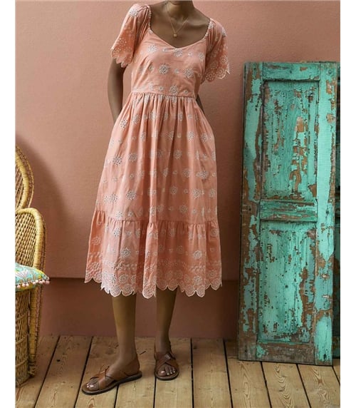 Andrina Organic Cotton Broderie Dress